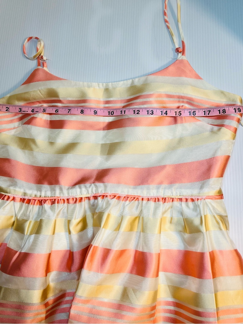 J. Crew Women’s Peach, Yellow and Cream Striped Fit-and-Flare Dress Size 12 - Picture 7 of 13